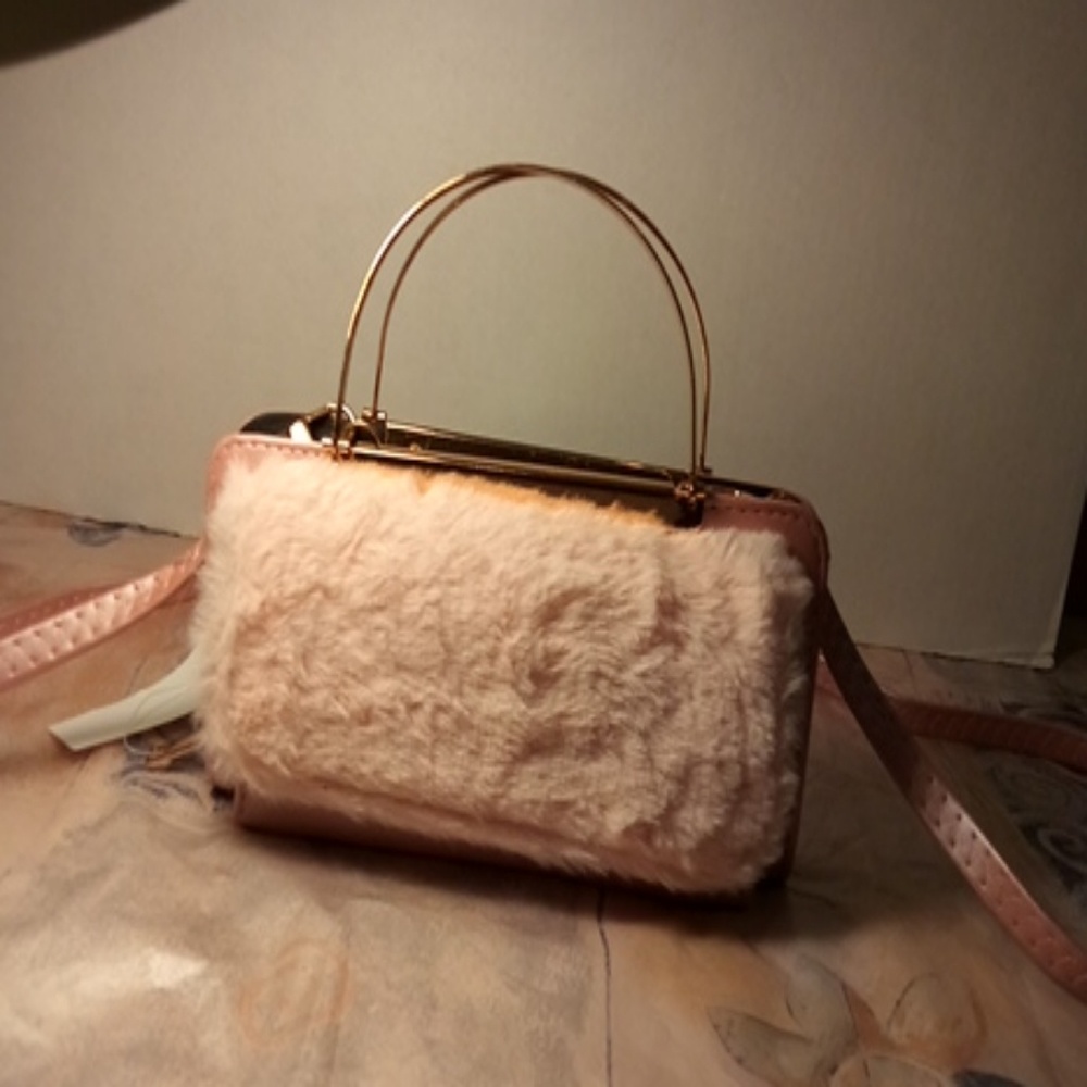 Mini purse pink fur